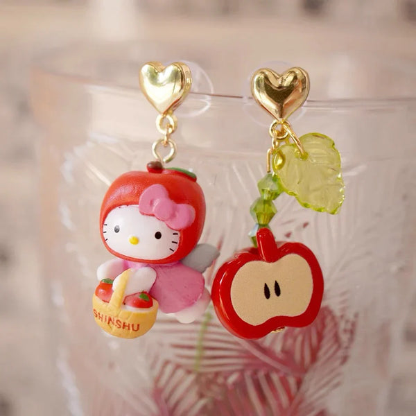 Hello Kitty Apple Theme Deluxe Earrings