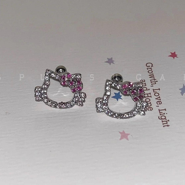 Sparkling HelloKitty Whisper Ear Cartilage Clips