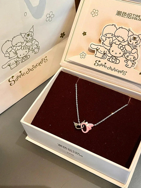 My Melody and Kuromi Hook Together Necklace - Bear Hugs
