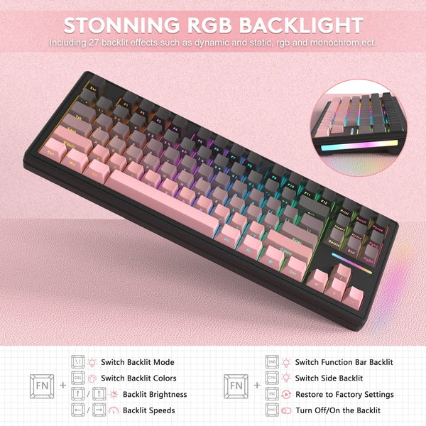 ATTACK SHARK M87 Wireless Mechanical Keyboard - Bear Hugs