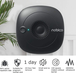 Nobico Ultrasonic Pest EU Plug Repeller, Powerful Plug-In Rodent Electromagnetic Repellent Pest Deterrent Dust Mite Controller With Night Light For Insects Rodents Mice Rats Flies Ants(Black) - Bear Hugs