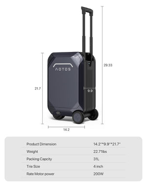 AOTOS 22 Inch Carry on luggage-hardside PC+ABS suitcase with rolling wheels, Built-in TSA Lock & USB Port, Durable Suitcase Travel Luggage for Women Men, Grey, small, Smart Ridable Luggage - Bear Hugs