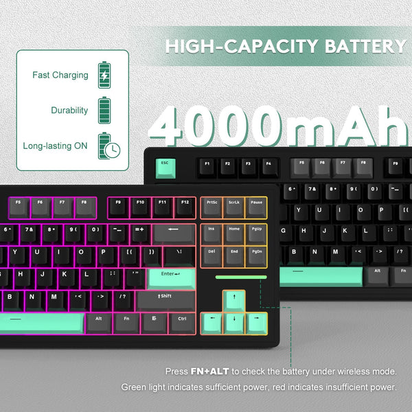 ATTACK SHARK M87 Wireless Mechanical Keyboard - Bear Hugs