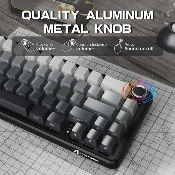 ATTACK SHARK X66 Wireless Mechanical Keyboard with 8K Coiled Cable - Bear Hugs