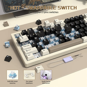 ATTACK SHARK X75 Full Aluminum Keyboard - Bear Hugs