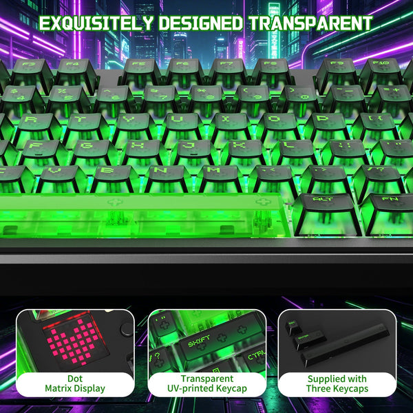 ATTACK SHARK X87 ULTRA Wireless Mechanical Keyboard With 8K Wireless Receiver - Bear Hugs