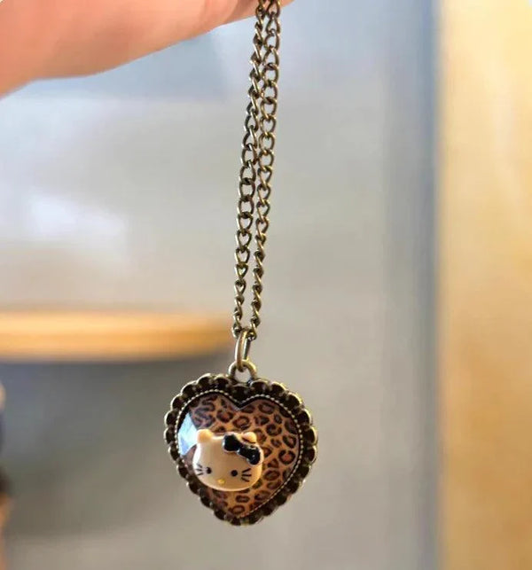 Hello Kitty Leopard Print Necklace & Ring Set - Bear Hugs