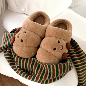 Croissant Cozies Plush Slip-on Slippers