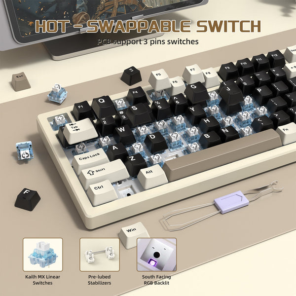 ATTACK SHARK X75 Full Aluminum Keyboard - Bear Hugs