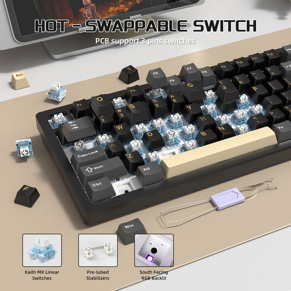 ATTACK SHARK X75 Full Aluminum Keyboard - Bear Hugs