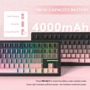 ATTACK SHARK M87 Wireless Mechanical Keyboard - Bear Hugs