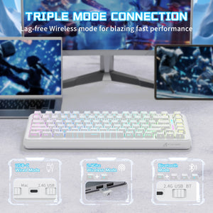 ATTACK SHARK X82PRO HE Wireless Rapid Trigger Gaming Keyboard Magnetic Switch - Bear Hugs