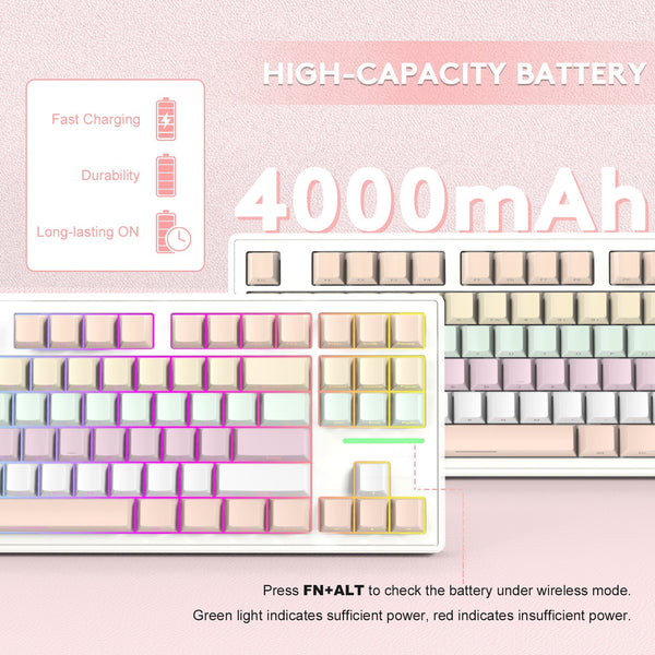 ATTACK SHARK M87 Wireless Mechanical Keyboard - Bear Hugs