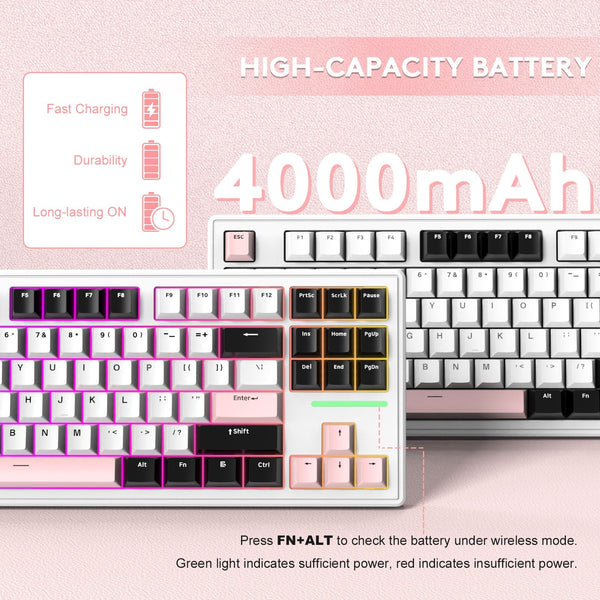 ATTACK SHARK M87 Wireless Mechanical Keyboard - Bear Hugs