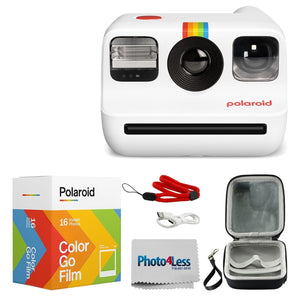 Polaroid Go Generation 2 Instant Film Mini Camera (Black) Bundled with Polaroid GO Color Film Double Pack, Hard Carrying Case, Lens Cleaning Cloth - Bear Hugs