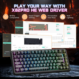 ATTACK SHARK X82PRO HE Wireless Rapid Trigger Gaming Keyboard Magnetic Switch - Bear Hugs