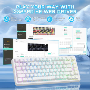 ATTACK SHARK X82PRO HE Wireless Rapid Trigger Gaming Keyboard Magnetic Switch - Bear Hugs