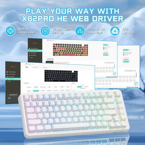 ATTACK SHARK X82PRO HE Wireless Rapid Trigger Gaming Keyboard Magnetic Switch - Bear Hugs
