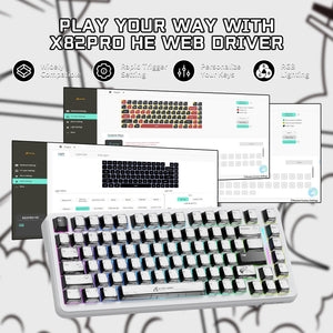 ATTACK SHARK X82PRO HE Wireless Rapid Trigger Gaming Keyboard Magnetic Switch - Bear Hugs