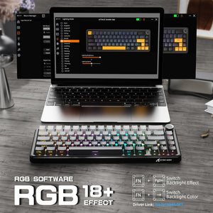 ATTACK SHARK X66 Wireless Mechanical Keyboard with 8K Coiled Cable - Bear Hugs