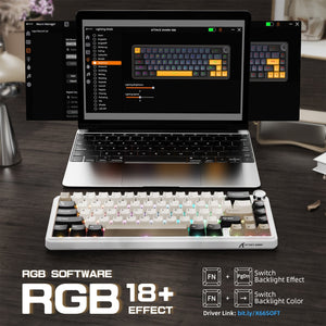 ATTACK SHARK X66 Wireless Mechanical Keyboard with 8K Coiled Cable - Bear Hugs