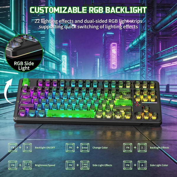 ATTACK SHARK X87 ULTRA Wireless Mechanical Keyboard With 8K Wireless Receiver - Bear Hugs