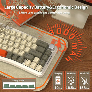ATTACK SHARK x AJAZZ AKS068 PRO Alice Wireless Mechanical Keyboard - Bear Hugs