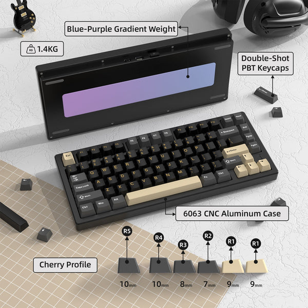 ATTACK SHARK X75 Full Aluminum Keyboard - Bear Hugs