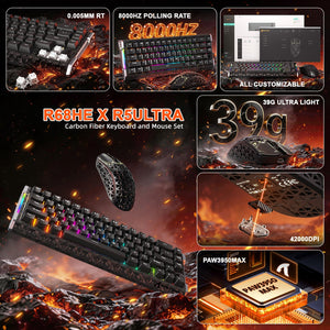 ATTACK SHARK R68 HE & R5 ULTRA Carbon Fiber Gaming Bundle