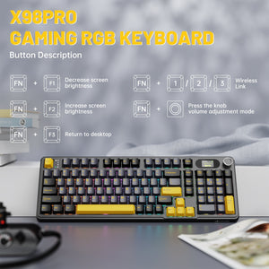 ATTACK SHARK X98PRO Wireless Gaming Keyboard - Bear Hugs
