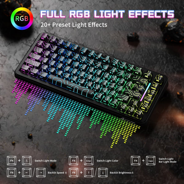 ATTACK SHARK X82PRO HE Wireless Rapid Trigger Gaming Keyboard Magnetic Switch - Bear Hugs