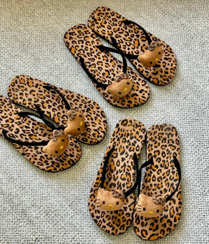 Hello Kitty Leopard Print Flip Flops