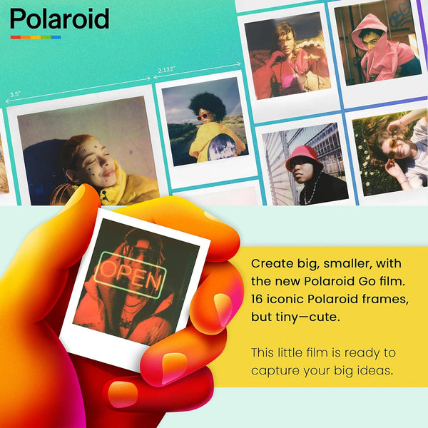 Polaroid Go Generation 2 Instant Film Mini Camera (Black) Bundled with Polaroid GO Color Film Double Pack, Hard Carrying Case, Lens Cleaning Cloth - Bear Hugs