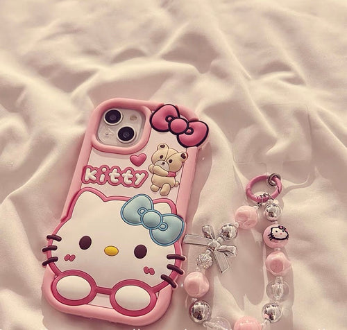 Kawaii Kitty Phone Case for iPhone 11/12/12pro max/13/13pro/13pro max/14/14pro/14pro max/15/15pro/15pro max/16/16pro/16pro max PN6928 - Bear Hugs
