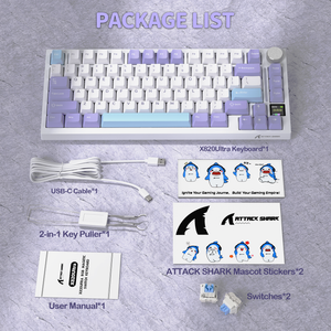 ATTACK SHARK X820Ultra Tri-mode Gasket Mechanical Keyboard - Bear Hugs