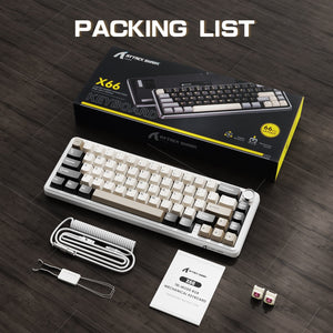 ATTACK SHARK X66 Wireless Mechanical Keyboard with 8K Coiled Cable - Bear Hugs