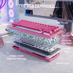 ATTACK SHARK X68 HE Rapid Trigger Keyboard Magnetic Switch - Bear Hugs