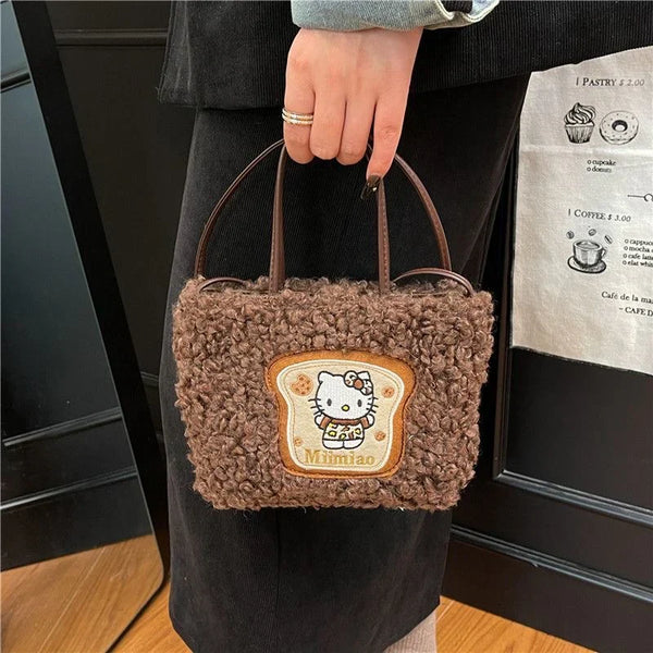 Hello Kitty 3-Way Fuzzy Leopard Print Tote Bag