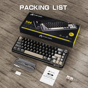 ATTACK SHARK X66 Wireless Mechanical Keyboard with 8K Coiled Cable - Bear Hugs