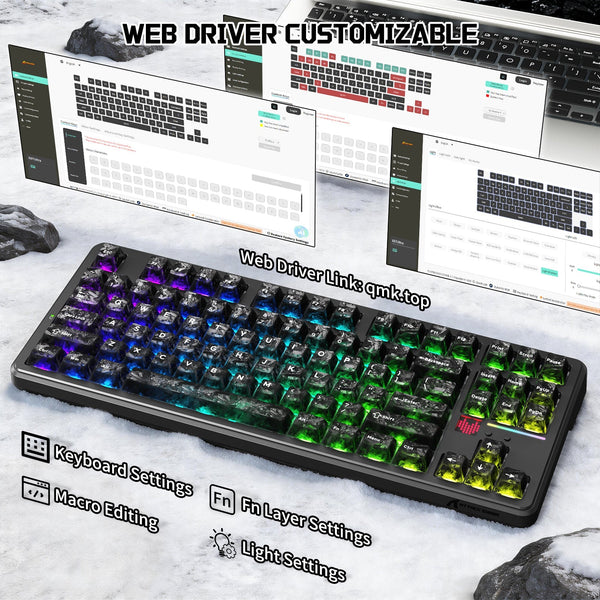 ATTACK SHARK X87 ULTRA Wireless Mechanical Keyboard With 8K Wireless Receiver - Bear Hugs