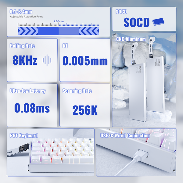 ATTACK SHARK X68 MAX HE Magnetic Aluminum Keyboard