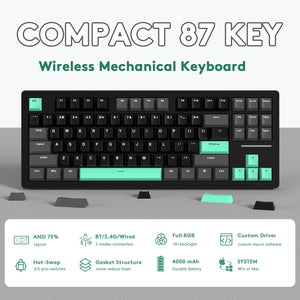 ATTACK SHARK M87 Wireless Mechanical Keyboard - Bear Hugs