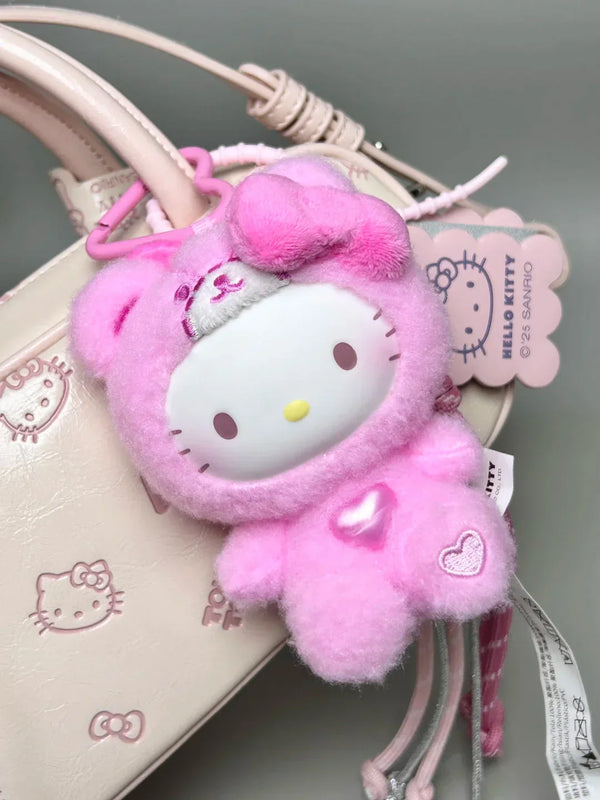 Hello Kitty Teddy Pajamas Plush Keychain - Bear Hugs