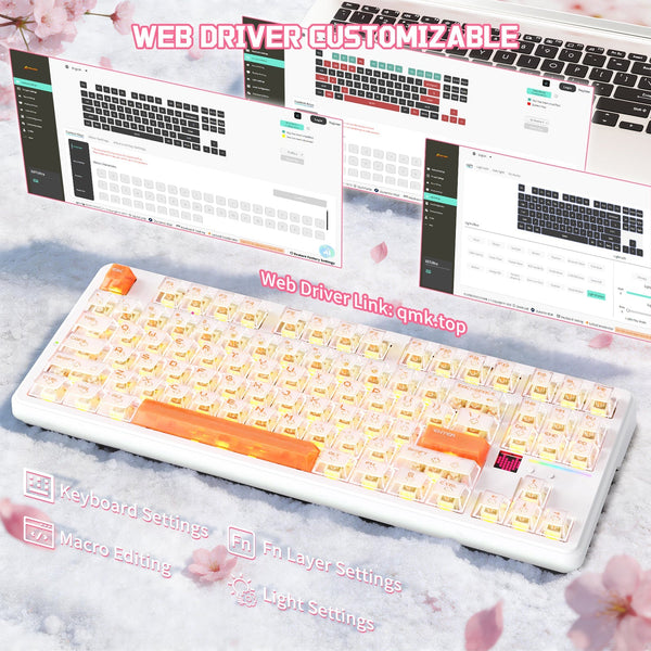 ATTACK SHARK X87 ULTRA Wireless Mechanical Keyboard With 8K Wireless Receiver - Bear Hugs
