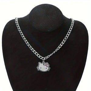 Hello Kitty Silver Sparkle Twin Necklace Set