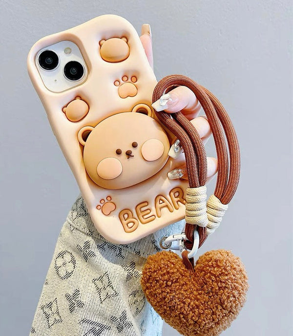 Kawaii Bear Phone Case for iPhone 11/11pro max/12/12pro max/13/13pro/13pro max/14/14pro/14pro max/15/15pro/15pro max PN6942 - Bear Hugs