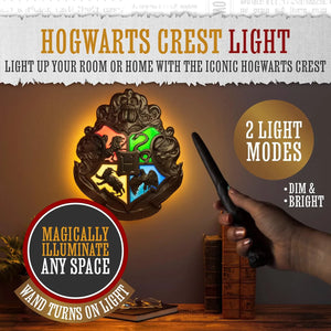HP Hogwarts Wand Control Crest Lamp