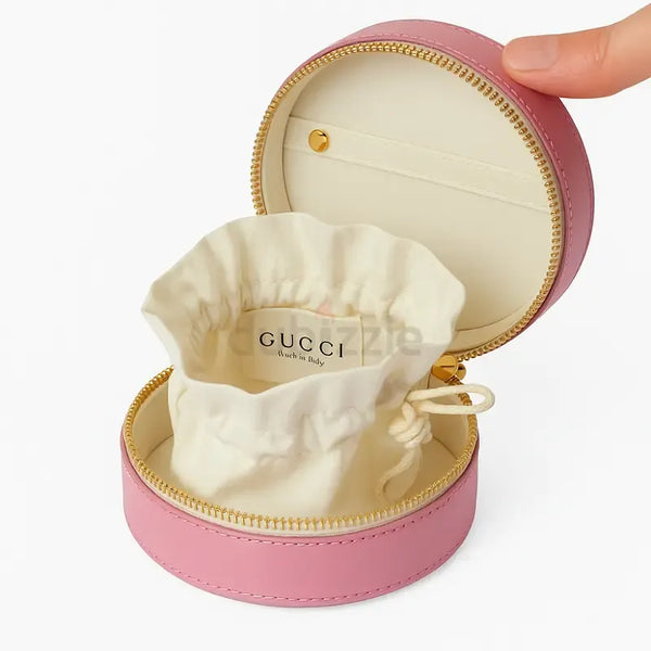 Luxury G Blush Elegance Round Jewellery Case