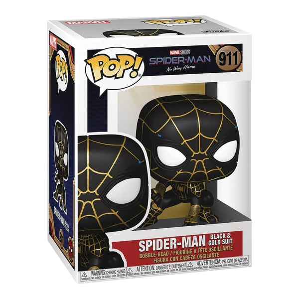 Funko Pop Spiderman Black Gold Suit 911 Figure