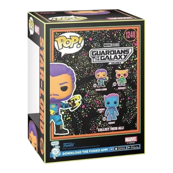 Funko Pop Marvel GOTG-3 Blacklight Star Lord 1240 Figure